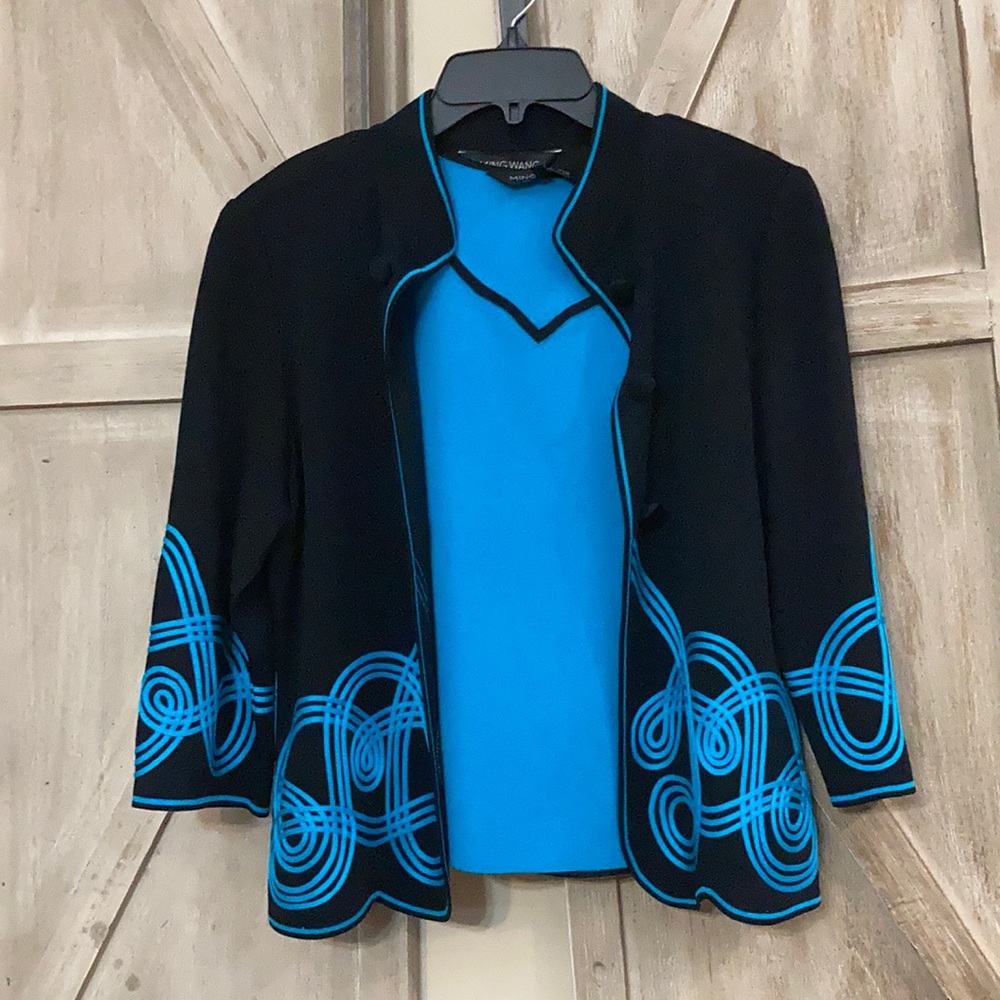MING  WANG  TWO PIECES  BLOUSE SET